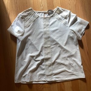 H&M white shirt with lace detail. Size L